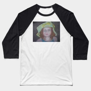 Young Girl In A Hat Baseball T-Shirt